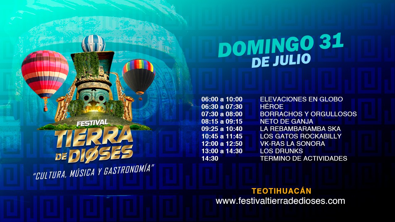 Festival Tierra de Dioses Teotihuacán 2022. Fecha, programación y costo